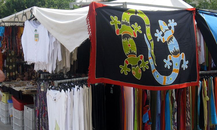 Sarongs at Mahon market in Menorca