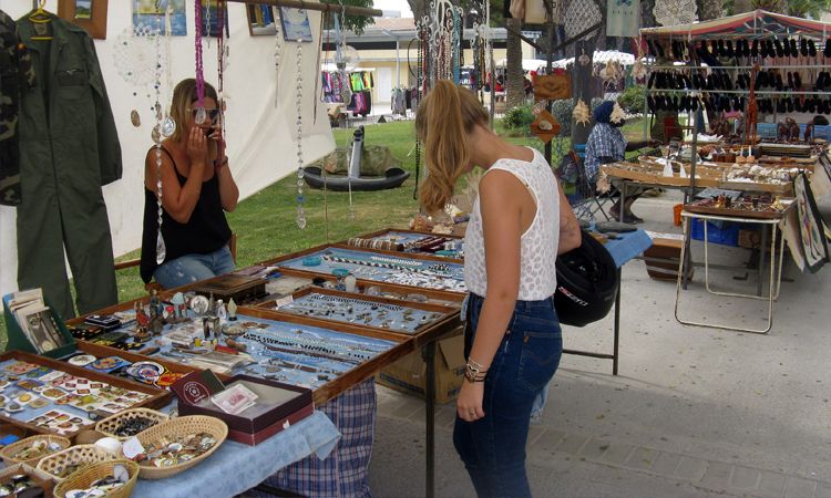 Shopping for jewellery in Mahon market
