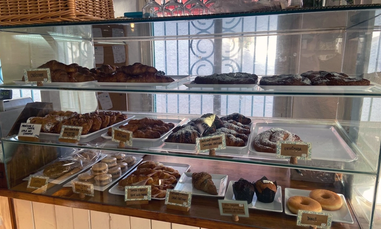 Freshly baked pastries and croissants