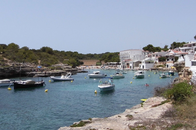 A view looking back to wards the inlet at Cala Alcaufar