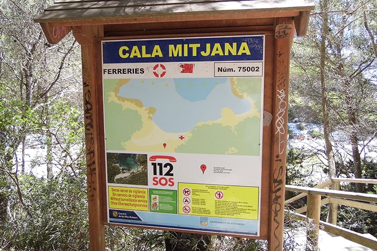 Beach sign showing important information
