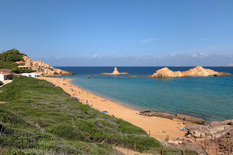 The stunning Cala Pregonda beach and rocky formations