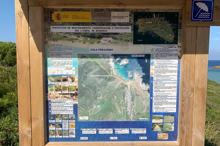 Beach sign with important information