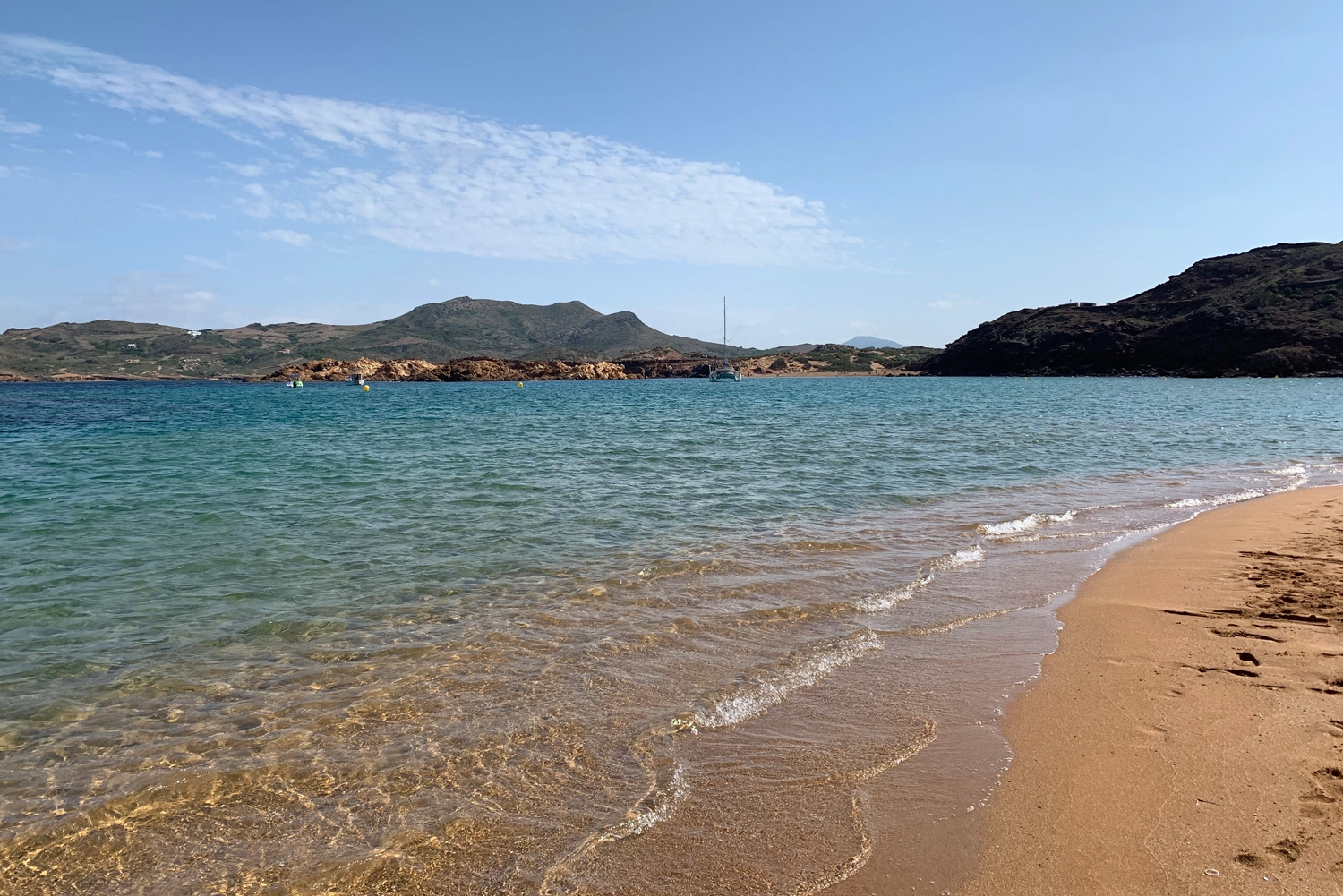 A view from the end of Cala Pregonda beach looking east.