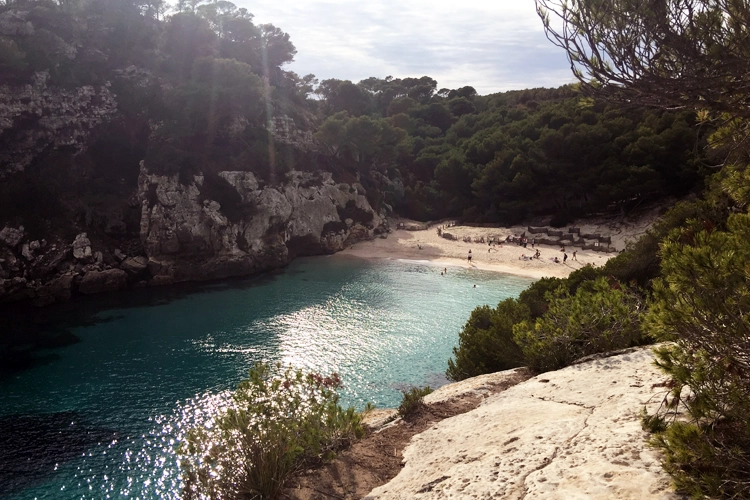 Late afternoon looking towards the beach with crystal clear waters
