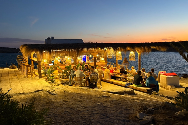 Binibeca beach restuarant in the evening