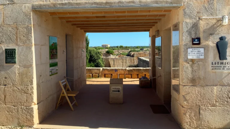 Entrance to Líthica Pedreres de s'Hostal near Ciutadella