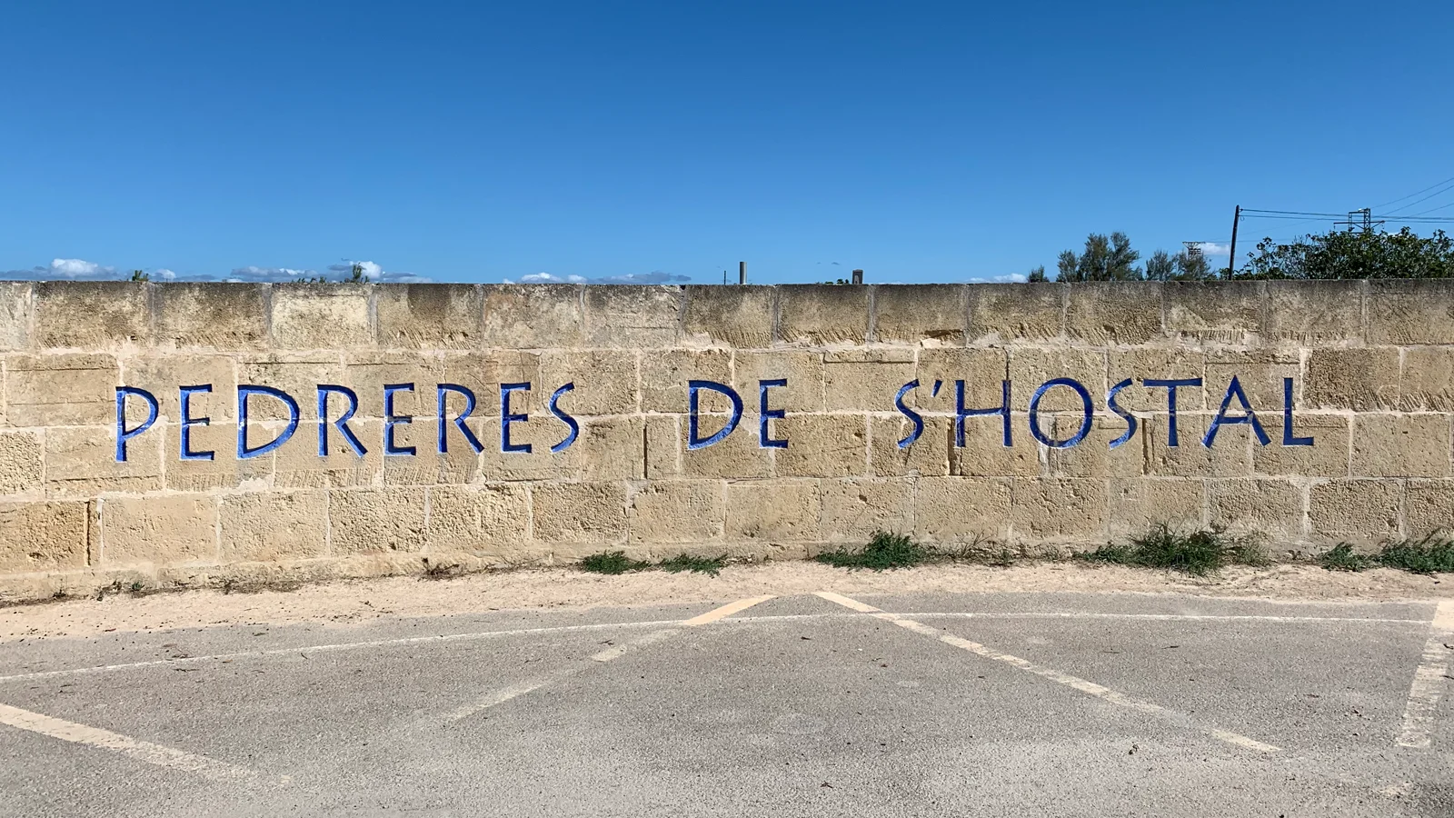 Car park at the entrance to Pedreres de s'Hostal